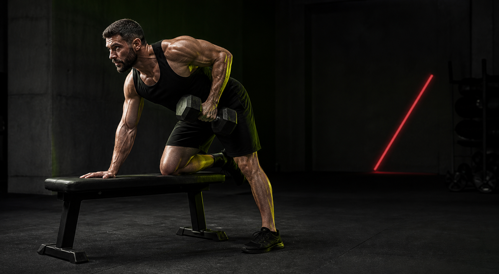Athlete completing a focused strength session